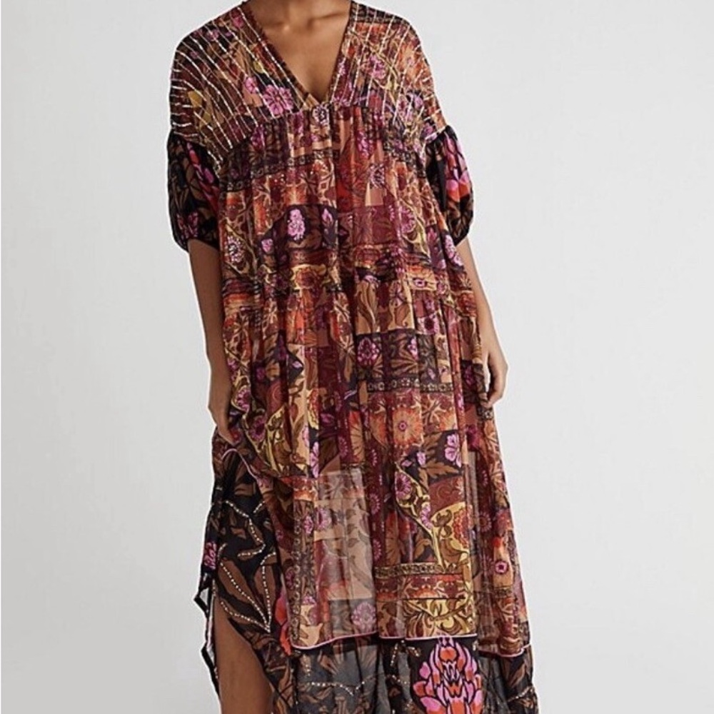 Free People Bohemian Floral Maxi Dress